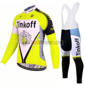 2017 Team Tinkoff Riding Long Bib Suit Yellow