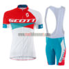 2015 Team SCOTT Women's Lady Cycling Bib Kit Red Blue White