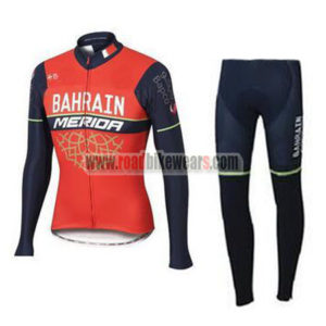 2017 Team BAHRAIN MERIDA Cycle Long Suit Red Blue