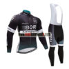 2017 Team BORA hansgrohe Cycling Long Bib Suit Black Blue