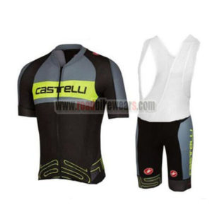 2017 Team Castelli Cycle Bib Kit Grey Yellow Black