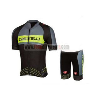 2017 Team Castelli Cycle Kit Grey Yellow Black