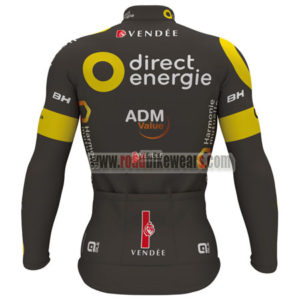 2017 Team Direct Energie VENDEE Biking Long Jersey Black Yellow