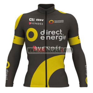 2017 Team Direct Energie VENDEE Cycling Long Jersey Black Yellow