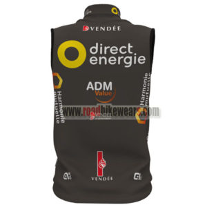 2017 Team Direct Energie VENDEE Riding Sleeveless Vest Black Yellow