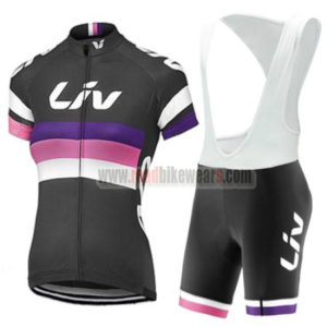 2017 Team Liv Womens Lady Bicycle Bib Kit Black Pink Purple