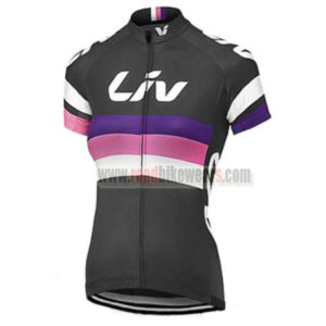2017 Team Liv Womens Lady Bicycle Jersey Maillot Shirt Black Pink Purple