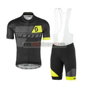 2017 Team SCOTT Cycle Bib Kit Black Grey Yellow