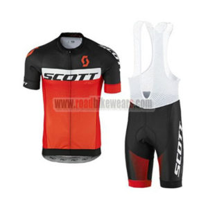 2017 Team SCOTT Cycle Bib Kit Black White Red