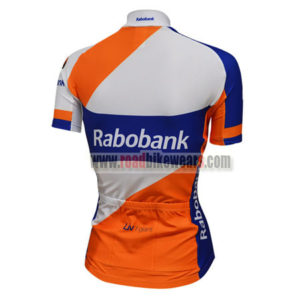 2015 Team Rabobank Womens Lady Riding Jersey Maillot Shirt White Blue Orange