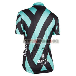 2017 Team BIANCHI Womens Lady Riding Jersey Maillot Shirt Black Blue