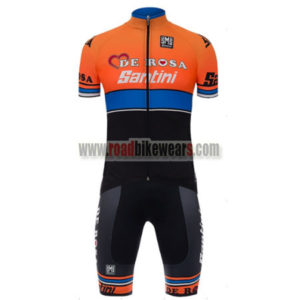 2017 Team DE ROSA Santini Cycling Set Orange Blue Black