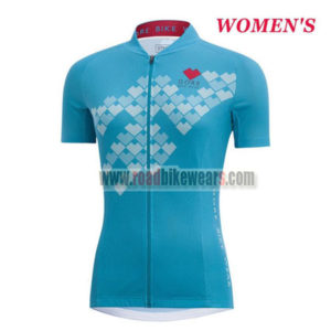 2017 Team GORE Women's Lady Cycling Jersey Maillot Shirt Blue