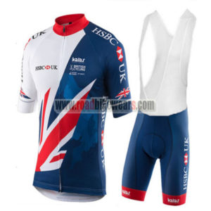 2017 Team HSBC UK Cycling Bib Kit White Blue Red
