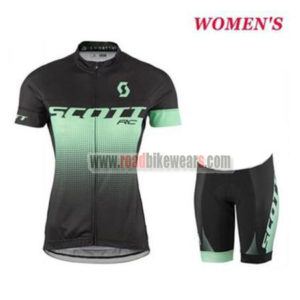 2017 Team SCOTT Womens Lady Bike Kit Black Green