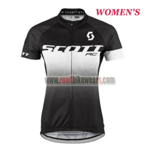 2017 Team SCOTT Womens Lady Cycle Jersey Maillot Shirt Black White