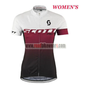 2017 Team SCOTT Womens Lady Cycling Jersey Maillot Shirt White Red Black