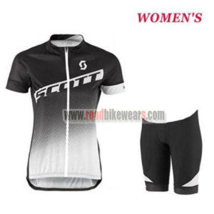 2017 Team SCOTT Womens Lady Road Bike Kit Black White