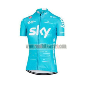 2017 Team SKY Womens Lady Cycling Jersey Maillot Shirt Blue