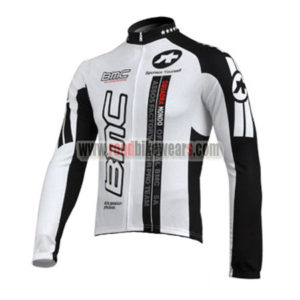 2010 Team BMC Biking Long Jersey Maillot Shirt White Black