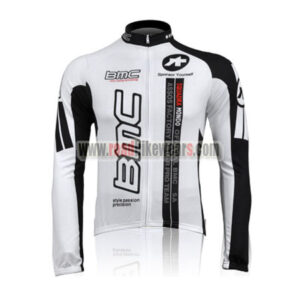 2010 Team BMC Cycle Long Jersey Maillot Shirt White Black