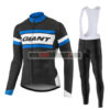 2017 Team GIANT Cycling Long Bib Suit Black White Blue