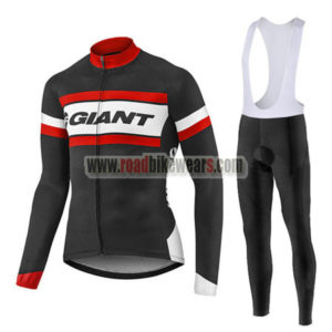2017 Team GIANT Cycling Long Bib Suit Black White Red