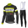 2017 Team GIANT Cycling Long Bib Suit Black White Yellow