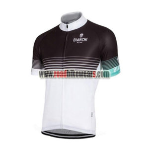 2016 Team BIANCHI Cycling Jersey Shirt Black White Blue