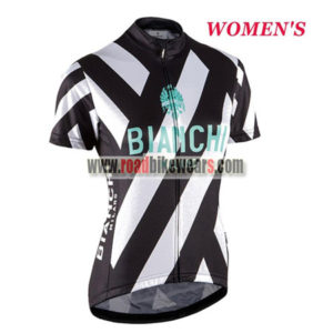 2017 Team BIANCHI Womens Cycling Jersey Maillot Shirt Black White Blue