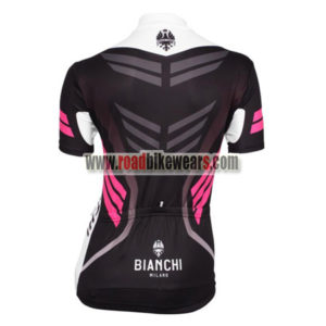 2017 Team BIANCHI Womens Riding Jersey Maillot Shirt Black Pink