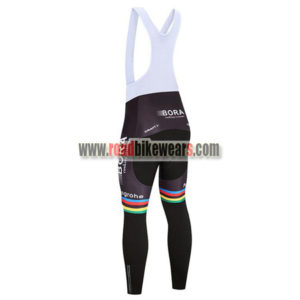 2017 Team BORA hansgrohe UCI Champion Biking Long Bib Pants Tights Black Rainbow