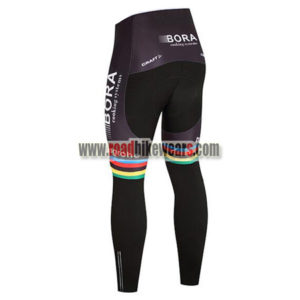 2017 Team BORA hansgrohe UCI Champion Biking Long Pants Tights Black Rainbow