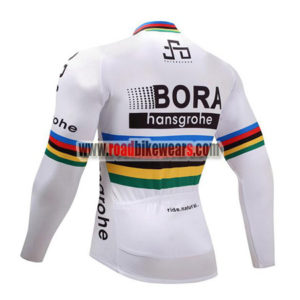 2017 Team BORA hansgrohe UCI Champion Riding Long Jersey White Rainbow