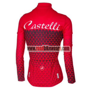 2017 Team Castelli Women's Riding Long Jersey Red
