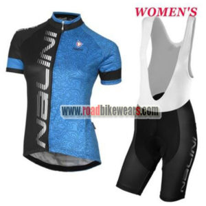 2017 Team Nalini Women's Cycling Bib Kit Black Blue
