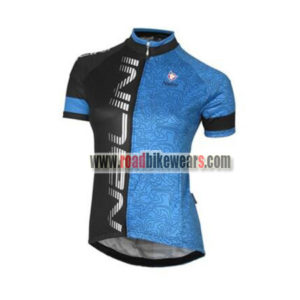 2017 Team Nalini Women's Cycling Jersey Maillot Shirt Black Blue