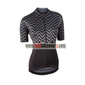 2017 Team Nalini Women's Cycling Jersey Maillot Shirt Grey Black