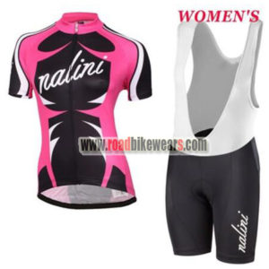 2017 Team Nalini Women's Riding Bib Kit Pink Black White
