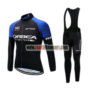 2017 Team ORBEA Cycling Long Bib Suit Black Blue