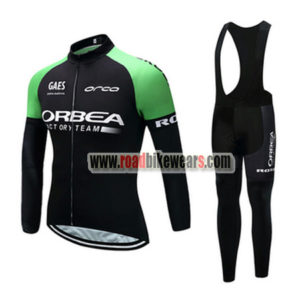 2017 Team ORBEA Cycling Long Bib Suit Black Green