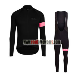 2017 Team Rapha Cycling Long Bib Suit Black Pink