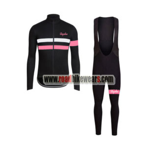 2017 Team Rapha Cycling Long Bib Suit Black White Pink