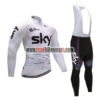 2017 Team SKY Cycling Long Bib Suit White