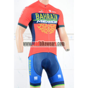2018 Team BAHRAIN MERIDA Cycling Kit Red Blue