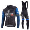 2018 Team BIANCHI Cycling Long Bib Suit Dark Blue Black