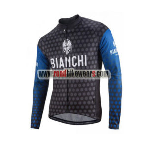 2018 Team BIANCHI Cycling Long Jersey Dark Blue Black