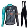 2018 Team BIANCHI Womens Cycling Bib Suit Black Blue