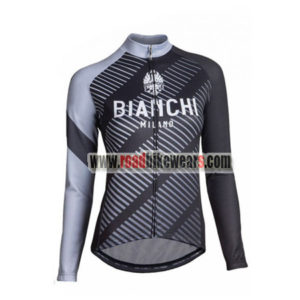 2018 Team BIANCHI Womens Cycling Jersey Black Grey