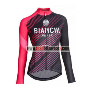 2018 Team BIANCHI Womens Cycling Jersey Black Red